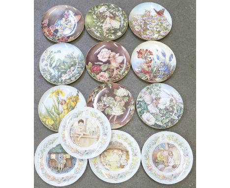 A set of nine Border fine china collectors plates, Festival of Flower Fairies, Cicely Mary Barker and four Royal Worcester Th
