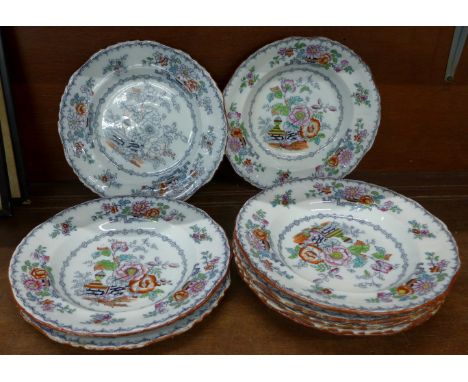 A collection of Ashworth Bros. dinner plates