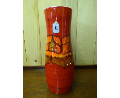 POOLE POTTERY TAPERED VASE FROM THE 'DELPHIS' SERIES STAMPED '85' MARK TO THE BASE 40CM HIGH APPROX 