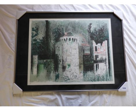 JOHN PIPER LTD EDITION PRINT 14/120 F/G SIGNED IN PENCIL 60 X 47CM APPROX 