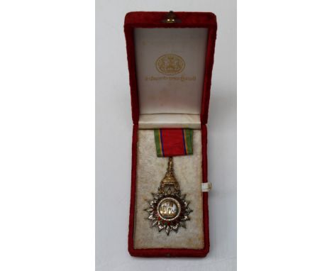 Thailand, The Order of the White Elephant. Enamel, yellow and white metal in fitted case&nbsp;