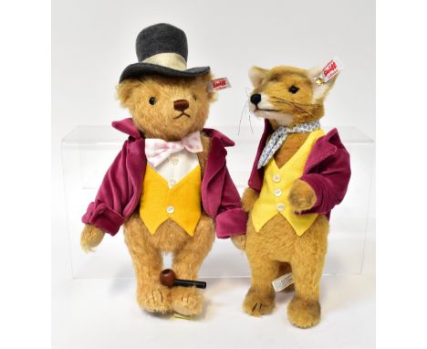STEIFF; two Roald Dahl chracter stuffed toys, 'Fantastic Mr Fox', no.690136, and 'Willy Wonka Teddy', no.664939 (2).