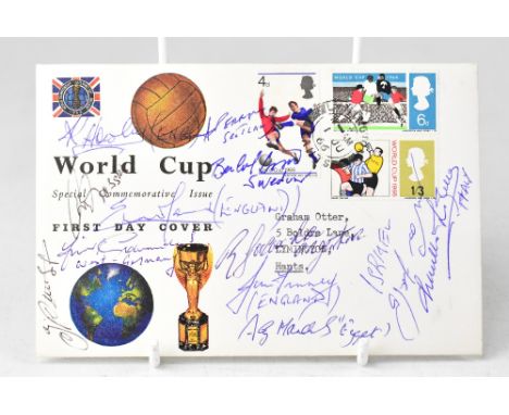ENGLAND WORLD CUP WINNERS 1966; a 1966 first day cover bearing several signatures of the referees involved in the World Cup.W