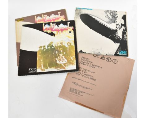 LED ZEPPELIN; a self-titled first album with turquoise lettering to front cover and Atlantic logo bottom right, plum/red labe