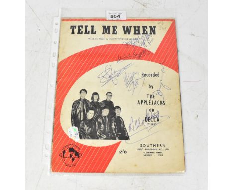 HERMAN'S HERMITS AND THE APPLEJACKS; two sheet music scores, each bearing the signatures of the band members.We have not auth