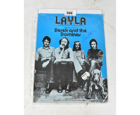DEREK AND THE DOMINOES; 'Layla', a song sheet bearing the band's signatures.We have not authenticated these signatures, pleas