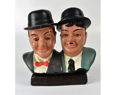 LAUREL &amp; HARDY; a Discoveries ceramic figure group bust of Laurel &amp; Hardy, 23 x 20cm.