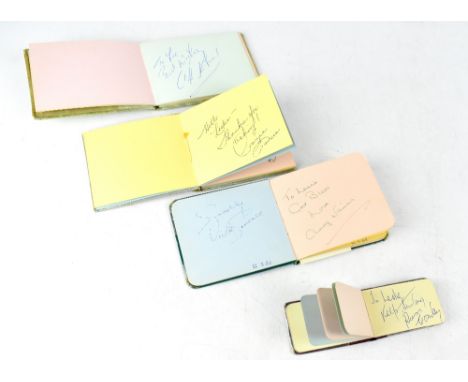 Six autograph albums bearing signatures of various Rock, Pop, TV and Film personalities, mostly dedicated to Les/Lesley, to i