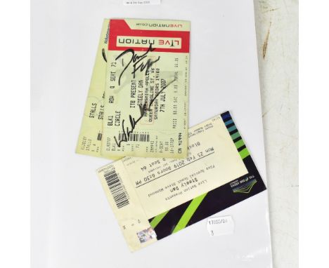 STEELY DAN; three ticket stubs for concerts, two of which bear signatures (3).We have not authenticated these signatures, ple