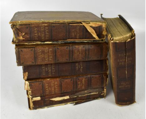 SAMUEL PEPYS; 'Diary and Correspondence of Samuel Pepys...' six volumes, volume one 1875, each book has the plain book plate 