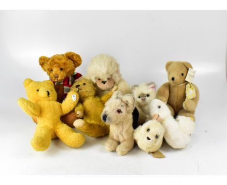 A quantity of early 20th century and later cuddly toys to include Russ teddy bear, a Merrythought Polar bear, further assorte