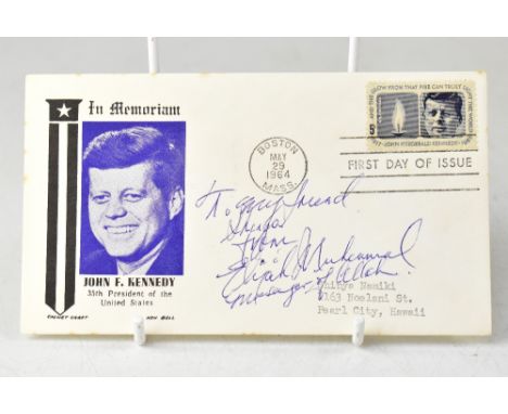 AMERICAN CIVIL RIGHTS; a 1964 first day cover bearing the signature of Elijah Muhammad, inscribed 'To my friend, messenger of