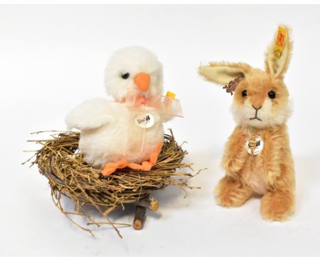 STEIFF; two collectors' stuffed toys, a bird in nest, no.003387, and 'Timmy Rabbit', no.032684 (2).
