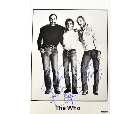 THE WHO; a publicity card bearing signatures.We have not authenticated these signatures, please satisfy yourself as to the ve