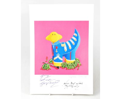 SOPHIE GREEN; gouache, 'Lambanana', signed, with further signatures including George Martin to the mount, with certificate of