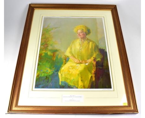 DAVID POOLE ARCA; a limited edition print, 'Her Majesty Queen Elizabeth, The Queen Mother, by David Poole, President of the R