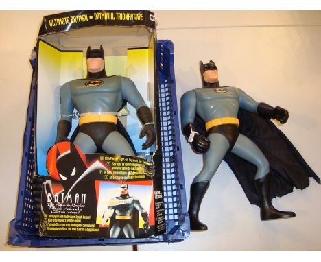 A pair of large scale Batman figures with working electric light up eyes, as lotted - G, one boxed in P-F box (2)
