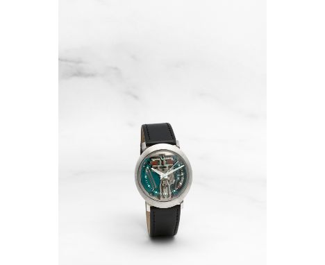 BULOVA. MONTRE BRACELET EN ACIER AVEC CADRAN SQUELETTE MOUVEMENT ELECTRONIQUEBULOVA. A STAINLESS STEEL ELECTRONIC SKELETONISE
