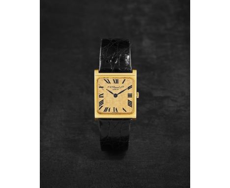 L. U. CHOPARD &amp; CIE. MONTRE BRACELET FINE EN OR JAUNE 18K (750) DE FORME CARREE AVEC CADRAN STRUCTURE MOUVEMENT MECANIQUE