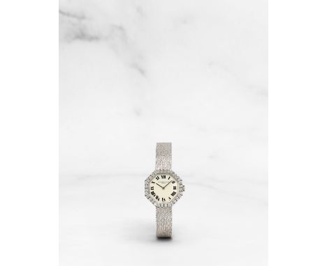 VACHERON CONSTANTIN. MONTRE BRACELET DE DAME EN OR BLANC 18K (750) SERTIE DE DIAMANTS MOUVEMENT MECANIQUEVACHERON CONSTANTIN.
