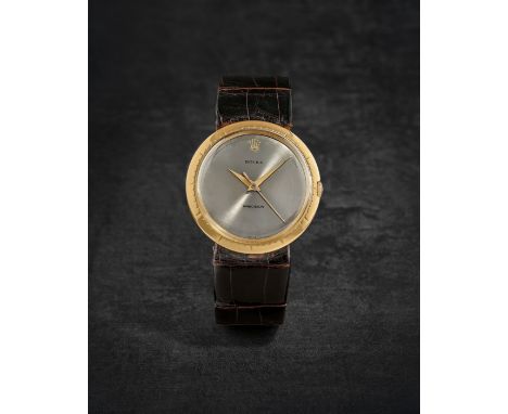 ROLEX. RARE ET BELLE MONTRE BRACELET EN OR JAUNE 18K (750) MOUVEMENT MECANIQUE ROLEX. AN UNUSUAL AND RARE 18K GOLD MANUAL WIN
