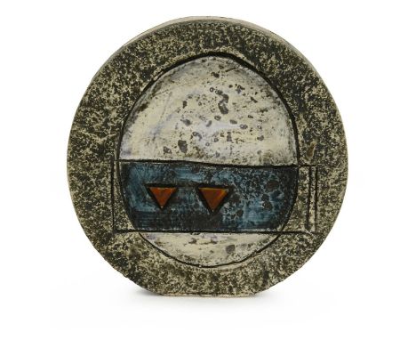 A Troika pottery 'Wheel' vase,c. 1970, by Simone Kilburn, decorator's marks to the basewidth 12cm, height 12.5cmCondition: Go