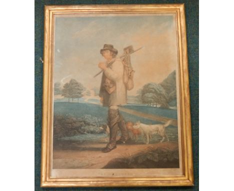 After S Koster.  The Warrener, coloured lithograph, 63cm x 50cm.