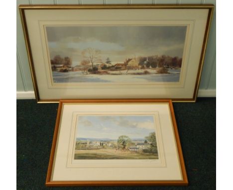 After Barnfarther.  Finishing Touch, artist signed print, also signed to the reverse, 32cm x 64cm, and another similar print 