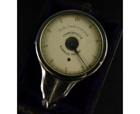 A Morris's patent chartometer, silver plated in fitted case