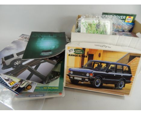 Various Range Rover ephemera, boxed kit RV-10, Haynes manual in cellophane wrapper, Airfix Landrover starter set, other Landr