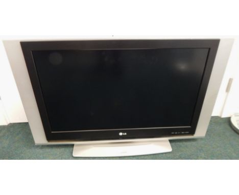 A silver LG LCD 37" television.