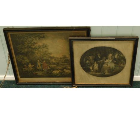 After Morland.  The Shepherds, coloured print, 43cm x 54cm, and another (2) (M)