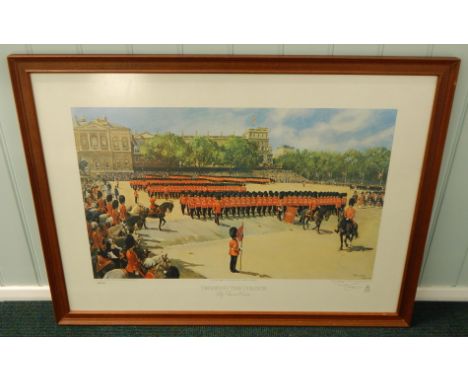 Terence Cuneo.  Trooping of The Colour, artist signed colour print, 60cm x 84cm.