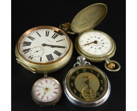 A collection of pocket watches, to include a silver plated example by Mappin and Webb, a small white metal fob watch, Ingerso