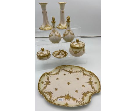 A Vintage French M Redon Limoges porcelain dressing table set. 