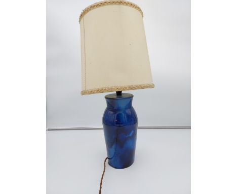 A Chinese Blue Flambe table lamp.