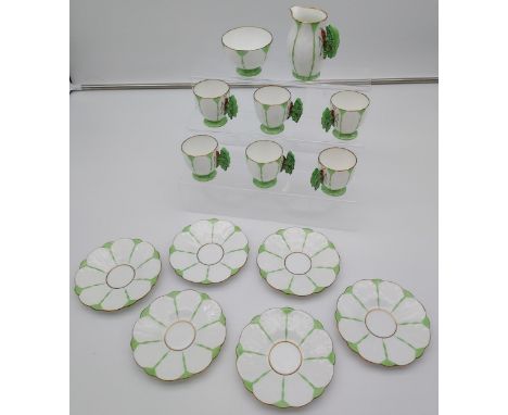 A Vintage porcelain Aynsley butterfly handle tea set. 
