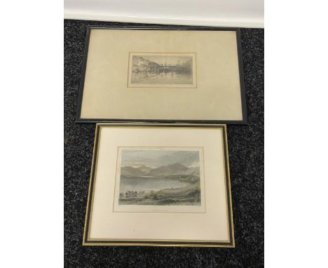 Original etching titled Amsterdam by Mortimer L. Menpes. [Signed]. Together with a coloured engraving titled Ulleswater 