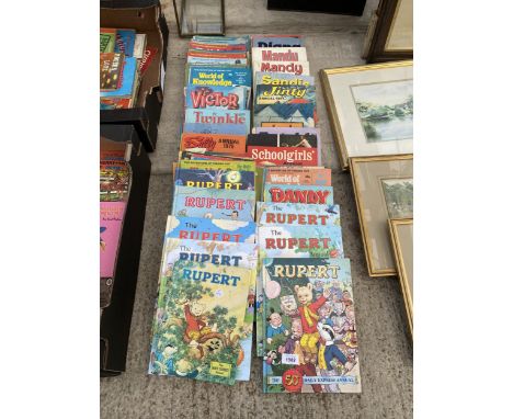 A LARGE ASSORTMENT OF VINTAGE AND RETRO CHILDRENS BOOKS TO INCLUDE RUPERT
