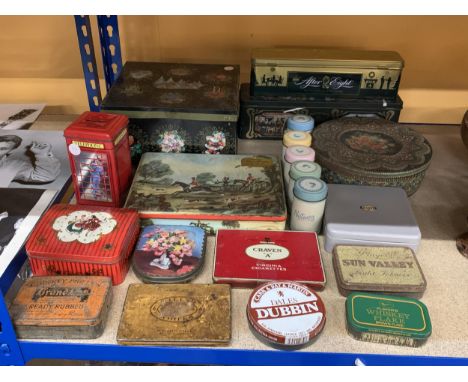A LARGE COLLECTION OF VINTAGE TINS AND CONTAINERS