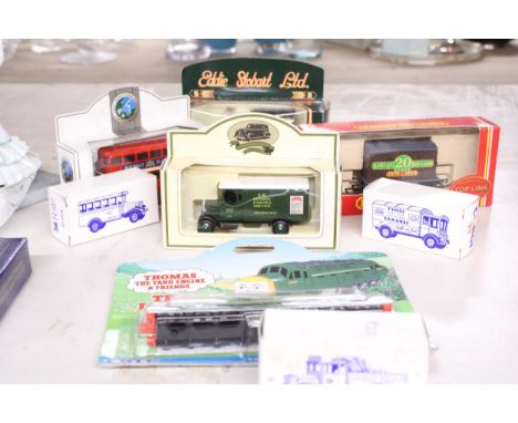 EIGHT AS NEW IN PACKAGING MODEL VEHICLES TO INCLUDE HORNBY ROLLING STOCK THOMAS THE TANK ENGINE 'DIESEL', ETC