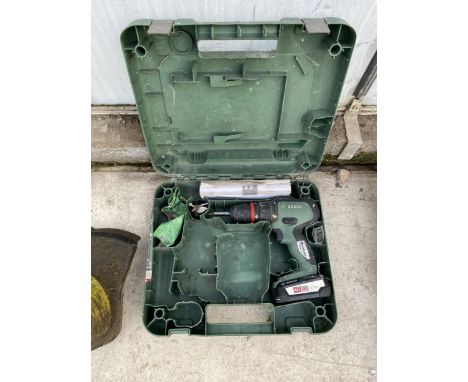 A BOSCH CORDLESS DRILL WITH CARRY CASE
