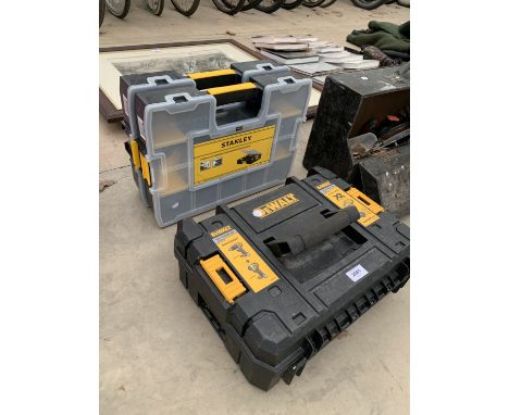 A DEWALT DRILL CARRY CASE AND A STANLEY TOOL BOX
