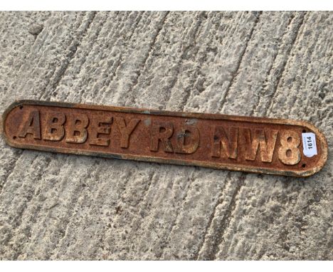 A VINTAGE CAST METAL ABBEY RD NW8 ROAD SIGN