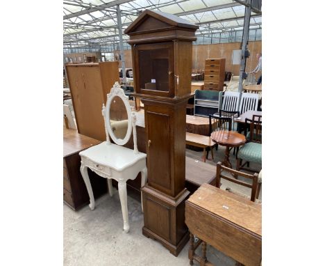 A REPRODUCTION OAK LONGCASE CLOCK CASE
