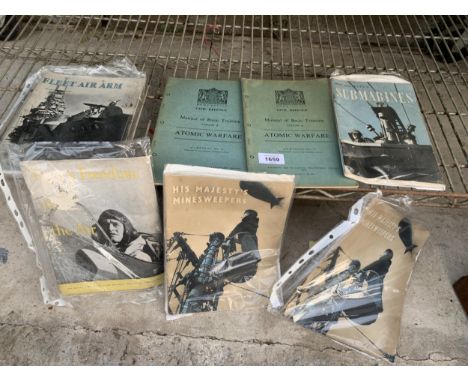 SEVEN VARIOUS VINTAGE BOOKLETS TO INCLUDE FLEET AIR ARM, SUBMARINES AND MINESWEEPERS ETC