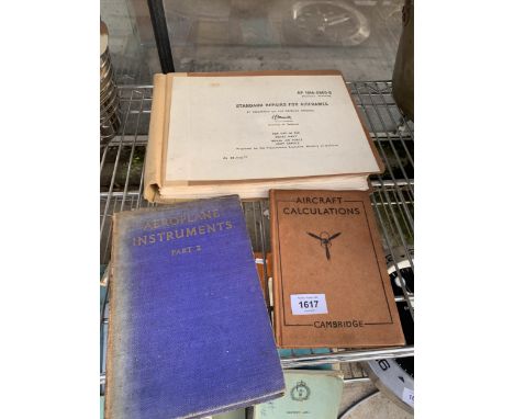 THREE VINTAGE AIRCRAFT BOOKS TO INCLUDE STANDARD REPAIRS FOR AIRFRAMES, AEROPLANE INSTRUMENTS PART 2 AND A AIRCRAFT CALCULATI