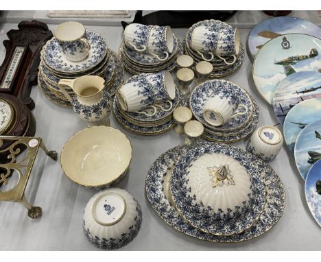 AN ANTIQUE ROYAL WORCESTER BLUE AND WHITE REG NO. 164673 CIRCA 1891 PART DINNER SERVICE