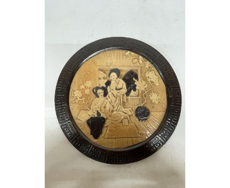 A BRETBY ART POTTERY ORIENTAL GEISHA LARGE WALL CHARGER