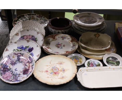 A QUANTITY OF VINTAGE PLATES, ETC